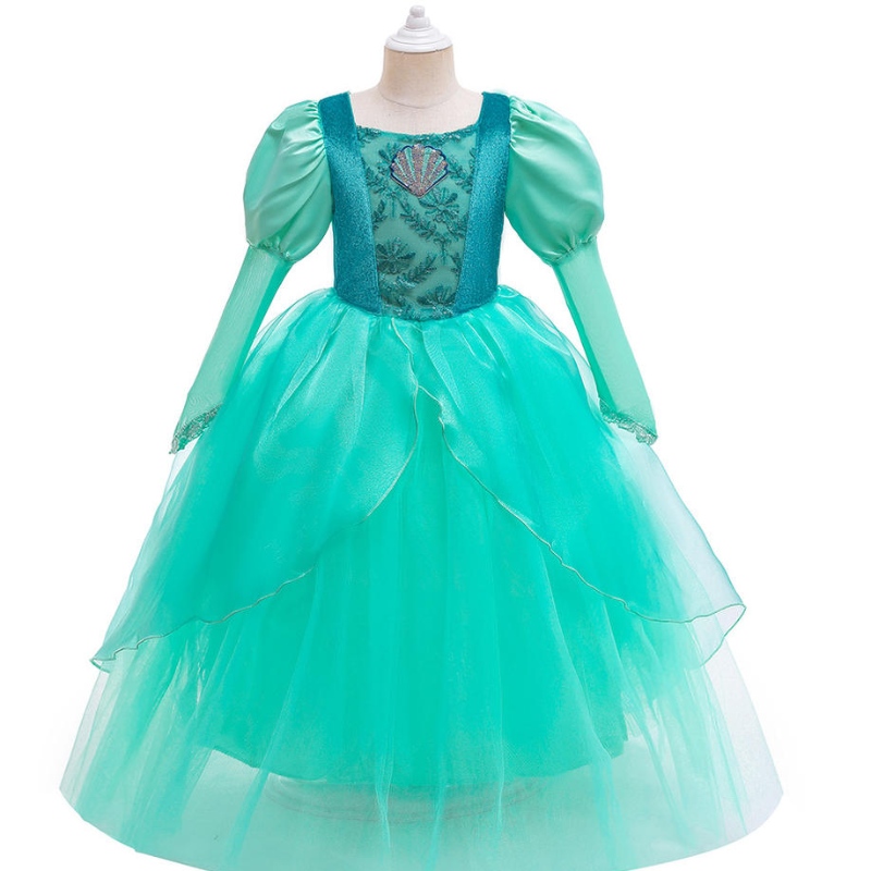 Απόκριες κοστούμι γοργόνα για κορίτσια πριγκίπισσα ariel ball φόρεμα παιδιά παιδικά πάρτι frocks κεντήματα καρναβαλικά πάρτι φορέματα 3 - 14 κομμάτια