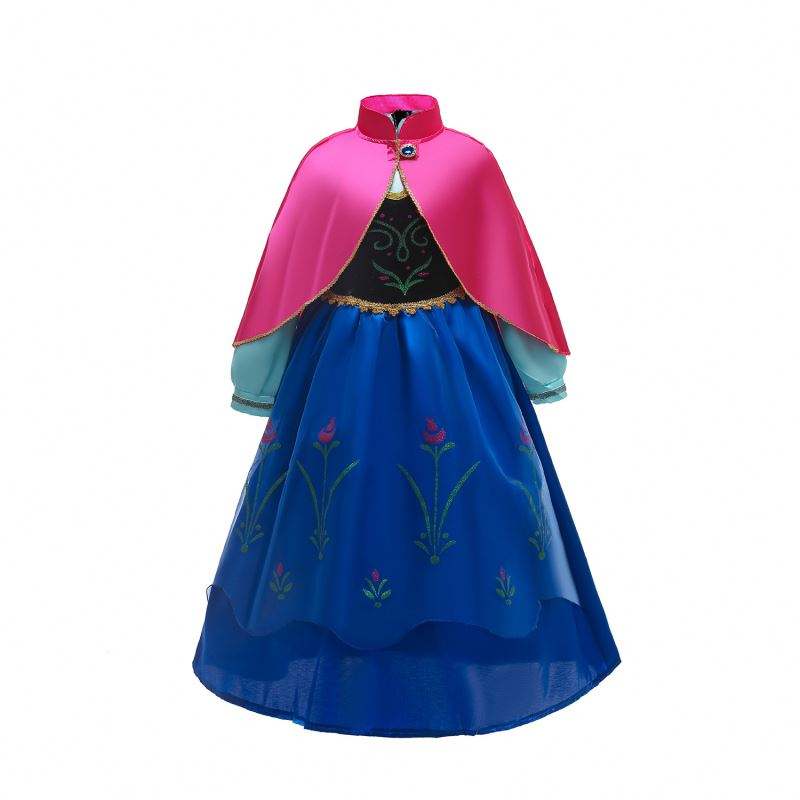 Baige Anna Elsa Cosplay Dress Fairy Tale Halloween Dresses Princess Anna Party Performance Outfit