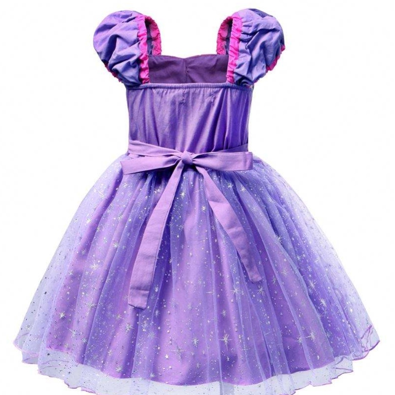 Υψηλής ποιότητας rapunzel πριγκίπισσα φόρεμα για πάρτι ταινία μπερδεμένα χαρακτήρες cosplay κορίτσια γενεθλίων φόρεμα για 1-4 χρόνια