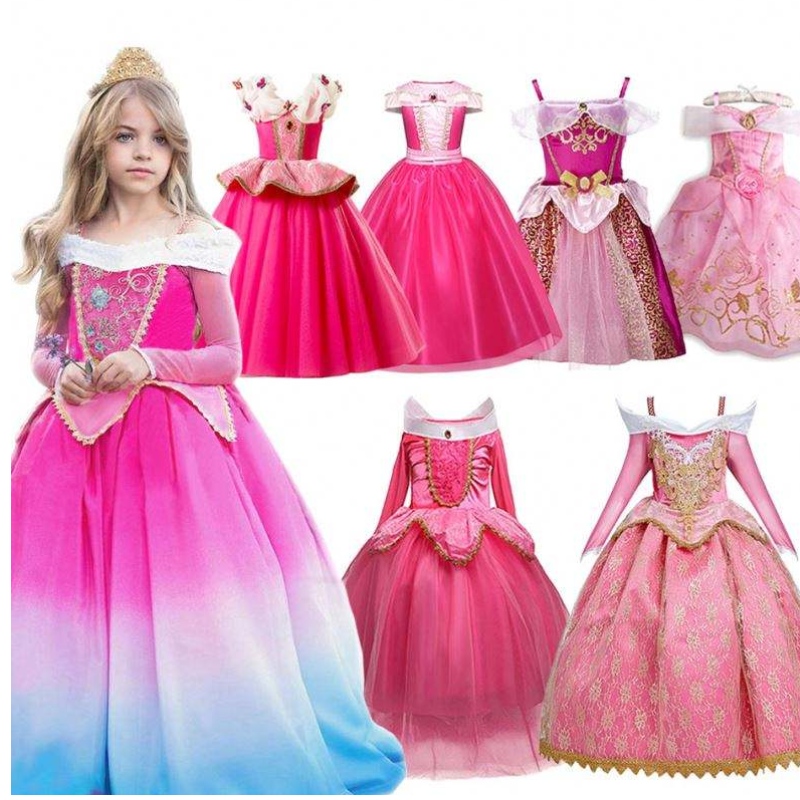 Κορίτσι Fancy Deluxe Sleeping Beauty Halloween Princess Costume Party Aurora Dress Up Kids Red Layered Χριστουγεννιάτικη φόρεμα με μπάλα