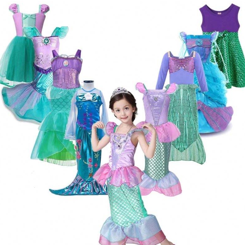 Κορίτσια Μικρή γοργόνα Ariel πριγκίπισσα φόρεμα κοστούμια cosplay για παιδιά κοριτσάκι γοργόνα ντύσιμο