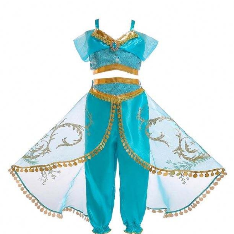 Aladdin Jasmine κοστούμι Παιδιά Παιδικά κορίτσια Jasmine Princess Costumes Halloween Party Belly Dance for Children Girls Cosplay