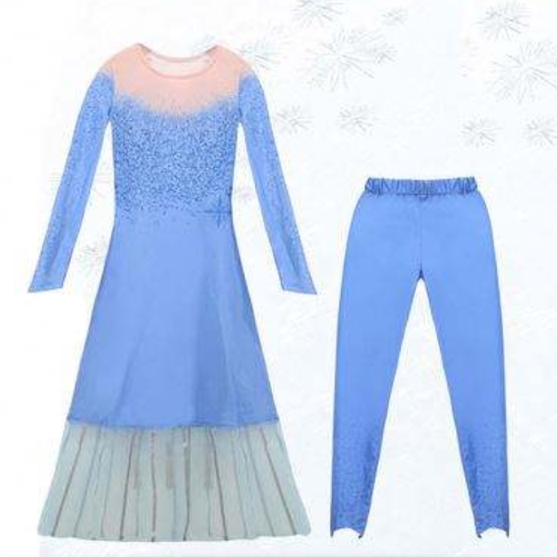 Κορίτσια πριγκίπισσα φόρεμα πάρτι Elsa Carnival Frozen 2 Elsa Anna Princess Fancy Dress Kids Costume