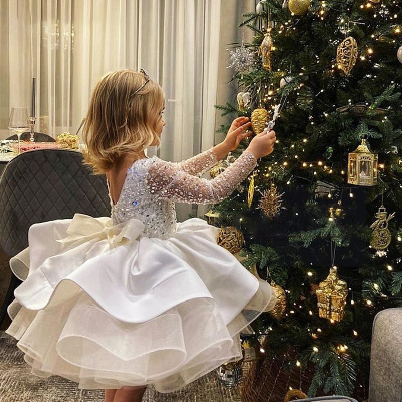 Sequin Ball Powns Princess Party Flower Girl Γενέντα Γενέθλια Φόρεμα