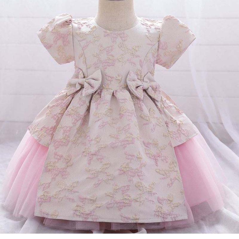 Meiqii 0-6years σατέν τούβλο παιδικό πάρτι λουλούδι πάρτι φθορά παιδικό νεογέννητο μίνι πριγκίπισσα φόρεμα κορίτσι baptsim ρούχα l1975xz