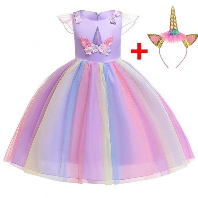 Unicorn Dress for Girls Unicorn κοστούμι Rainbow Tutu φόρεμα για πάρτι γενεθλίων με κεφαλόδεσμο