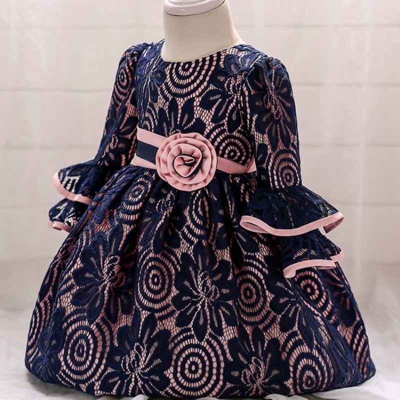 Baige νέα άφιξη παιδιά μακρύ μανίκι πάρτι frock κοριτσάκι εκτύπωση φανταχτερό πριγκίπισσα φόρεμα l1858xz