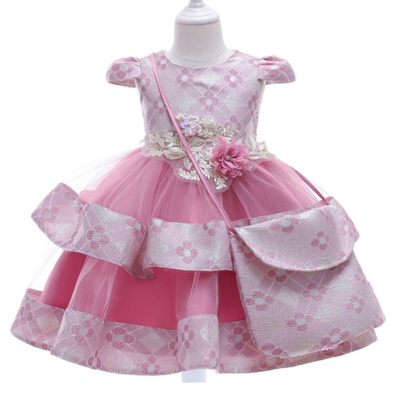 Baige Children Summer Girl Dress με τσάντα 3-10 ετών Boutique Παιδιά ρούχα 2pcs κοστούμια L5215
