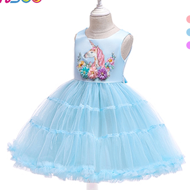 Ansoo Unicorn Rainbow Baby Girl Φόρεμα Γενέθλια Βαμβάκι Κορίτσι Πριγκίπισσα Πάρτι Μωβ Φορέματα Γάμου για 1-6 Y Girls Tutu