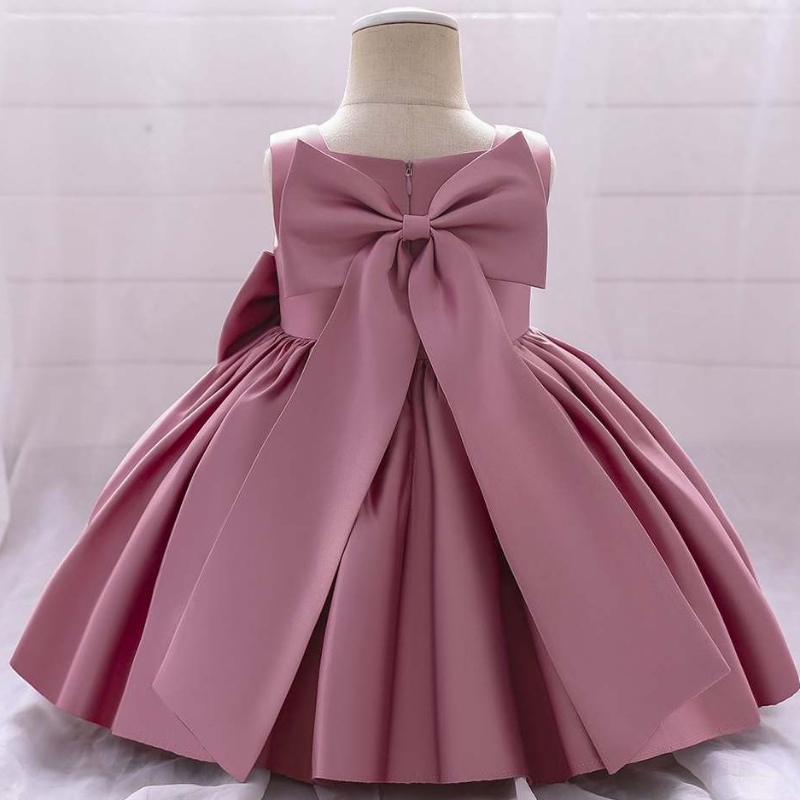 Baige bowknot κοριτσάκι πριγκίπισσα φόρεμα δυτικό στυλ αμάνικη ένα έτος