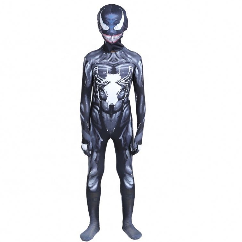 Μαύρο μυϊκό κορμάκι ενήλικες αγόρια superhero δράση σχήμα jumpsuit spiderman αποκριές cosplay scorpion venom για κοστούμια πώλησης