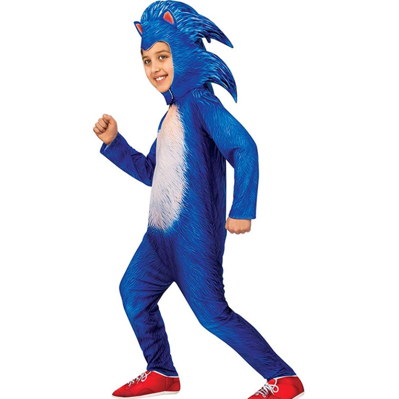 Απόκριες πάρτι παιχνίδι cosplay παιδιά μπλε sonic jumpsuit cartoon sonic Το κοστούμι σκαντζόχοιρων