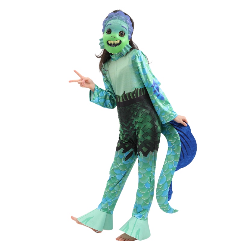 Νέο στυλ παιδική ταινία Sea Monster Cosplay Jumpsuit Boys Luca Halloween Κοστούμια για παιδιά