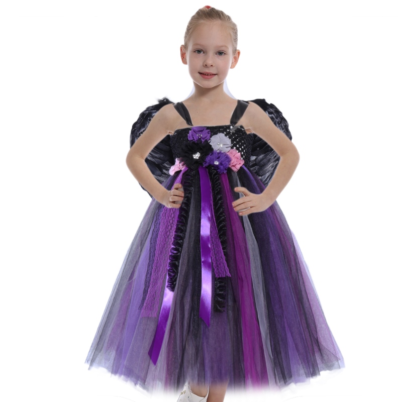 Amazon Hot Selling Girls Halloween κοστούμι Βαμπίρ μάγισσα Cosplay Pageant Party Tutu Φορέματα